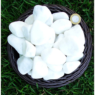 Kit 2X Pedra Dolomita Branca Seixo Decorativa Para Vasos E Jardins Ornamentais - 1,8 Kg