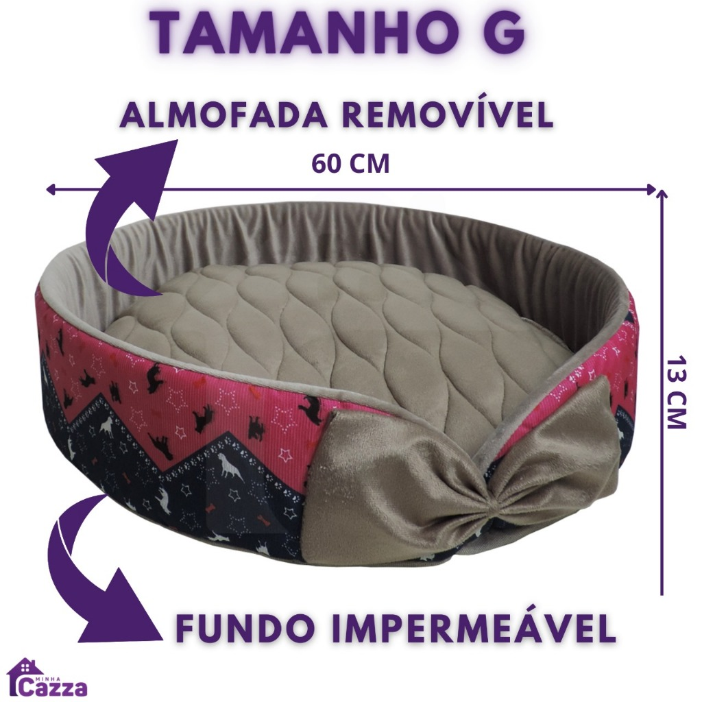 Cama Caminha Pet Para Cachorro Ou Gato Tamanho Grande E Medio Lavável Redonda