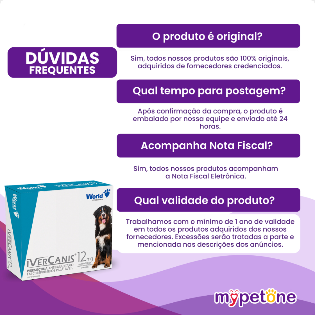 IverCanis 12mg para Cães de 60Kg - Blíster 4 Comprimidos