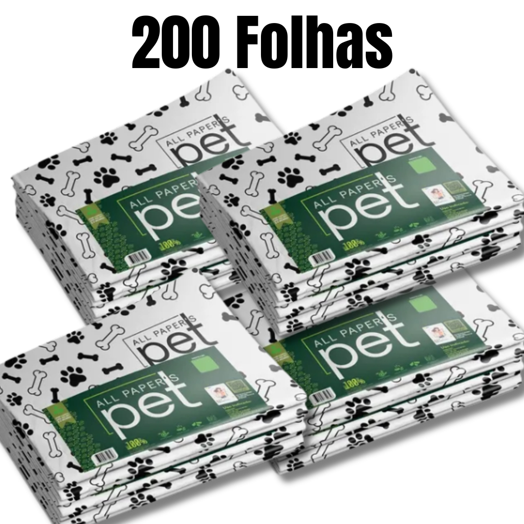 Kit Jornal Pet Higiênico 50/100/150/200 Folhas Biodegradável Atóxico Não Mancha