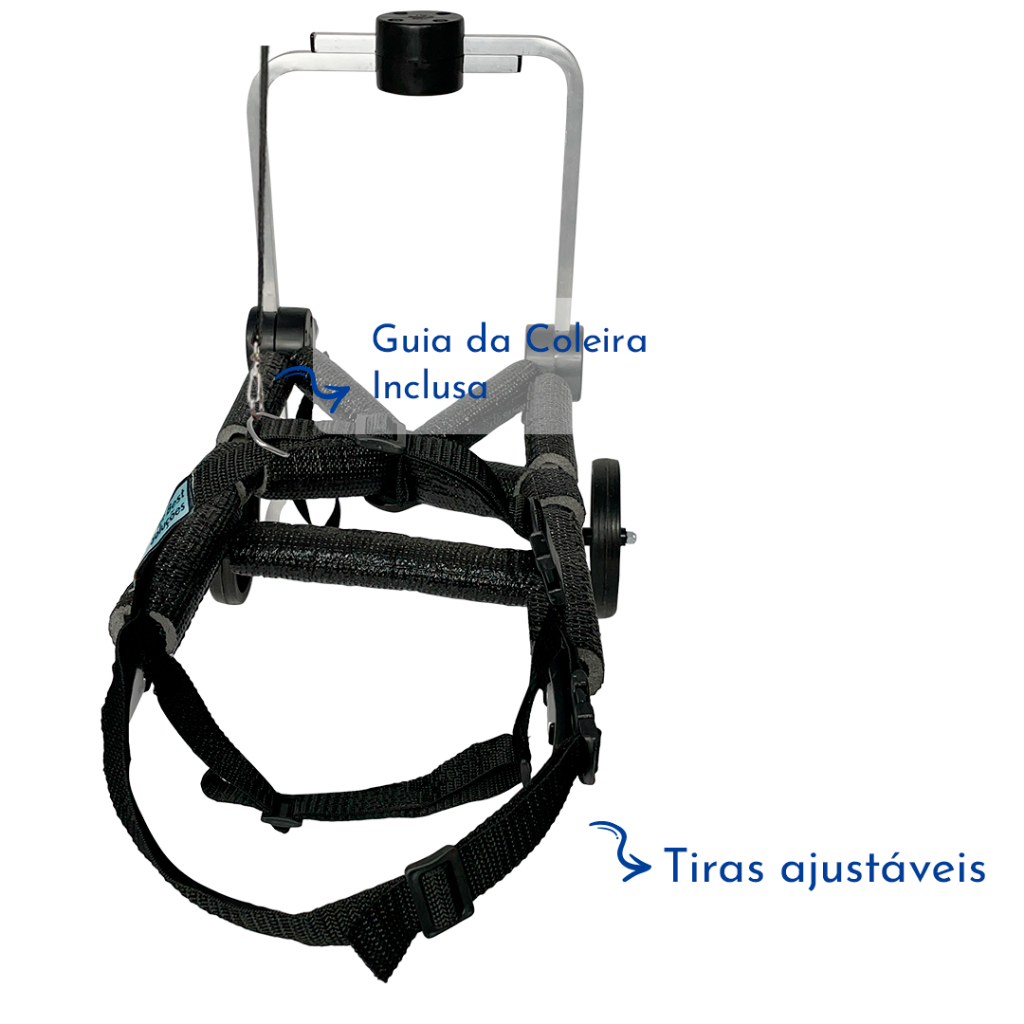 Coleira Cadeira De 2 Rodas Cachorro Tam M Médio Deficiente Paralisia Cão Regulável Pet Best Soluções