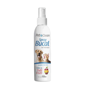 Spray Bucal p/ Cães Gatos Combate Mau Hálito Pet Clean 120ml - Pet Caixas