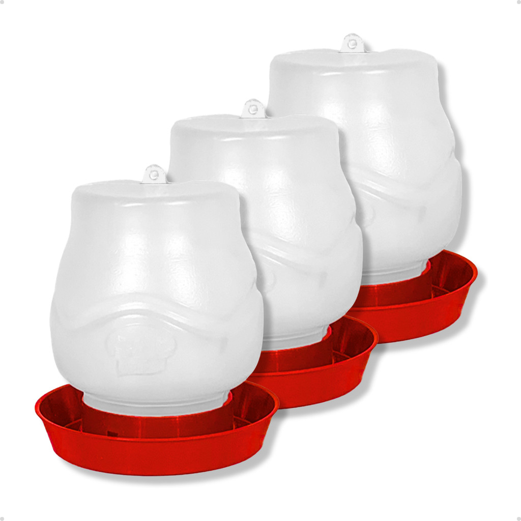 Comedouro 3,5 Kg E Bebedouro 2 L Alimentador Automático Aves Galinha Pintinho Granja Galinheiro