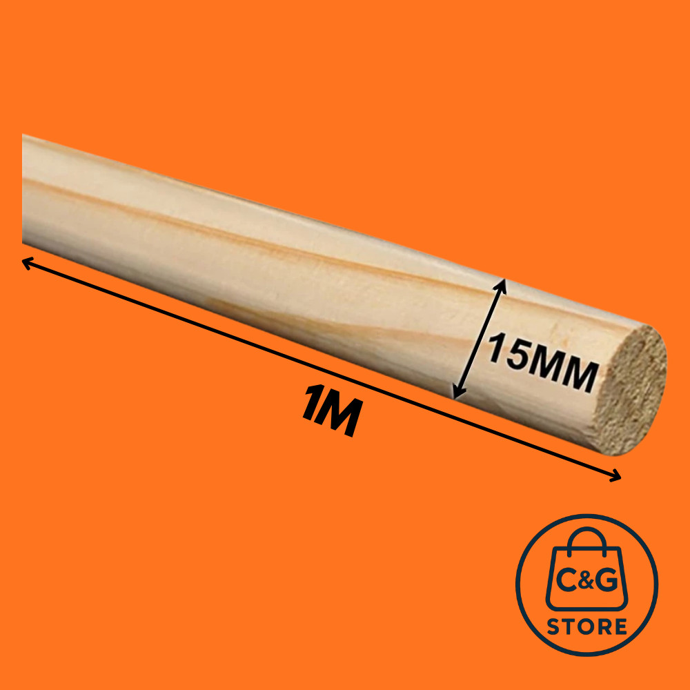 Kit 10 Poleiros 15Mm Vareta Bastão Cabo Cavilha De Madeira Para Aves Artesanato Banner Bandeiras