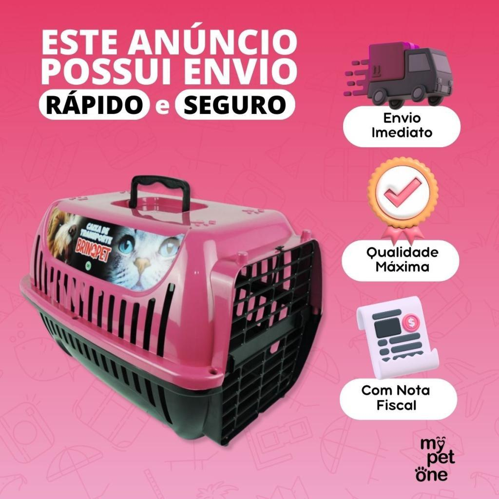 Caixa de Transporte Brinqpet Nº 3 Rosa para Cães e Gatos