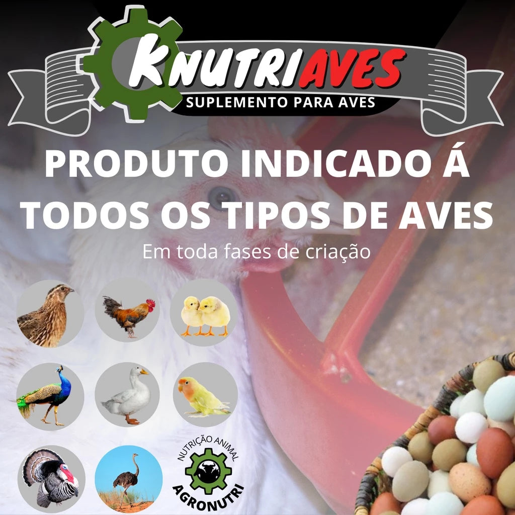 K-nutriaves 1kg - Suplemento para Aves Crescimento Engorda Postura.