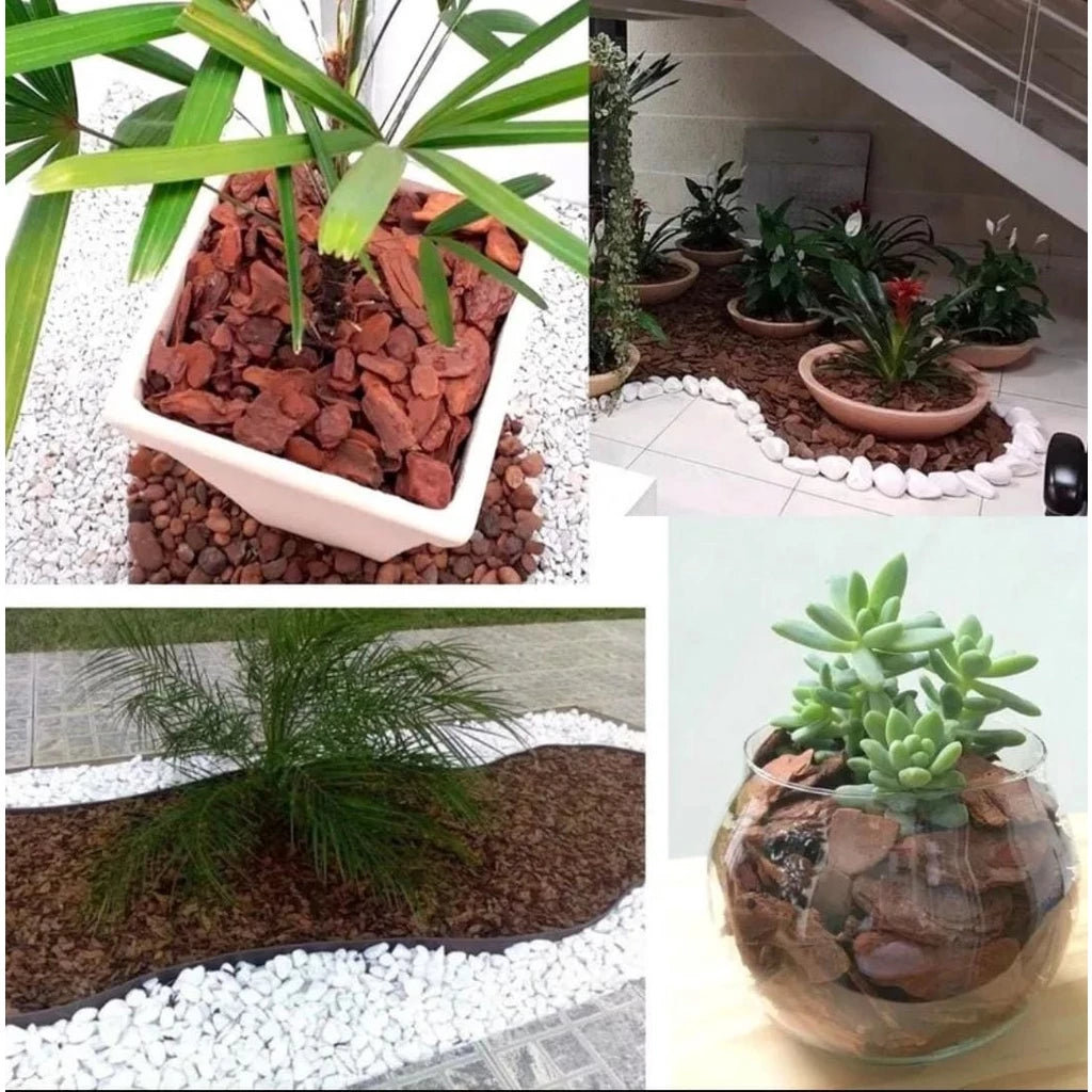 Casca de Pinus Natural P ou M Decoração Jardinagem Semi Polida 3L ate 40Litros Gold Plant