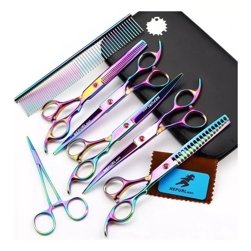 Kit Banho e Tosa Profissional Aspirador + Secador + Soprador + Mesa + 8 Tesouras