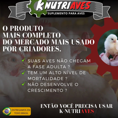 K-nutriaves 1kg - Suplemento para Aves Crescimento Engorda Postura.