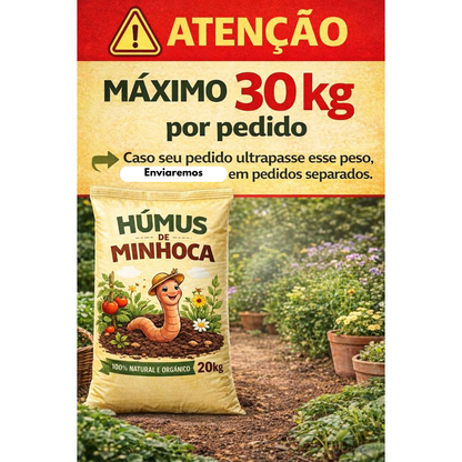 Humus De Minhoca Organico - 2Kg, 5Kg, 10Kg E 20Kg - Flores, Vasos, Hortas E Jardins