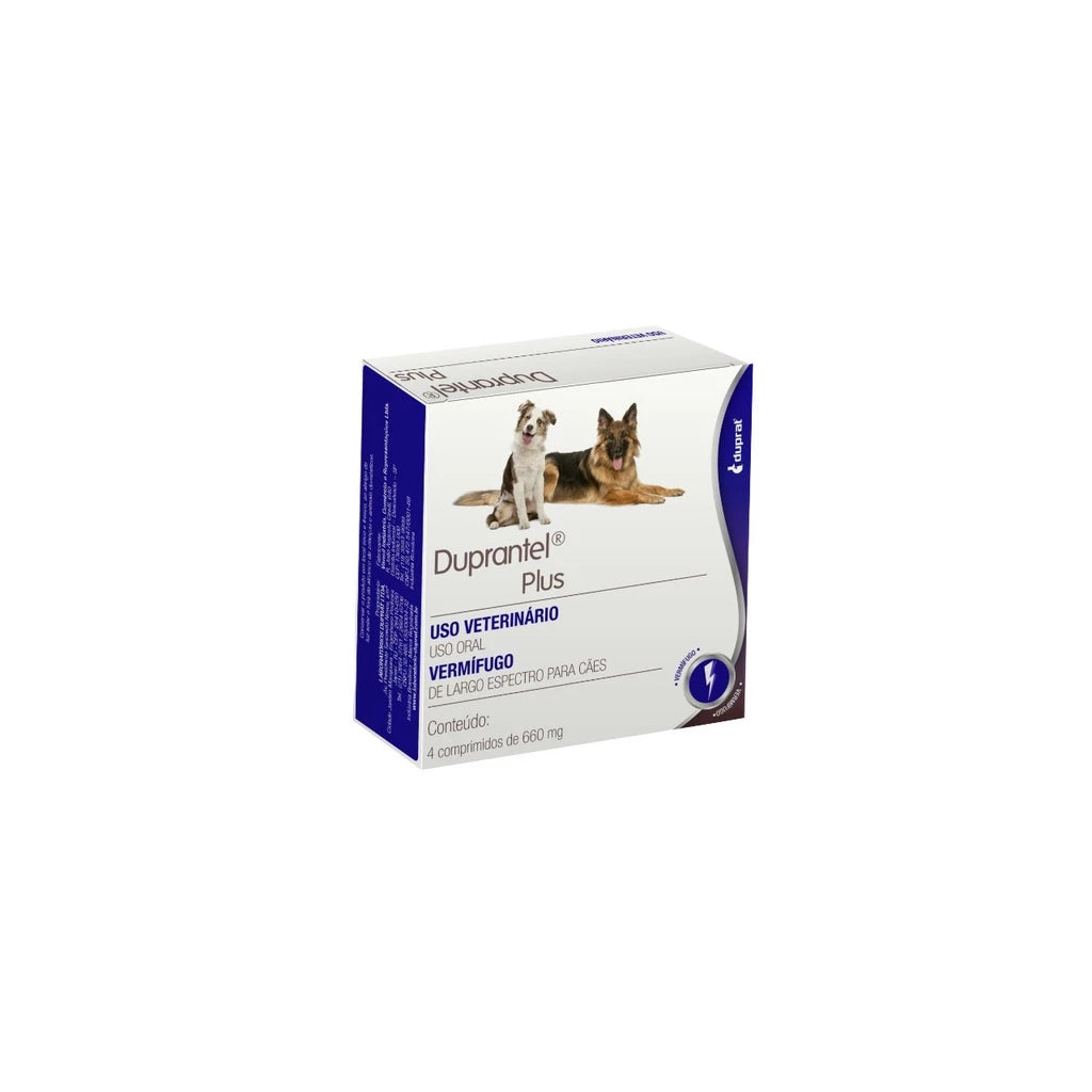 Duprantel Plus Vermífugo Cães 4 Comprimidos Verme Nematódeos