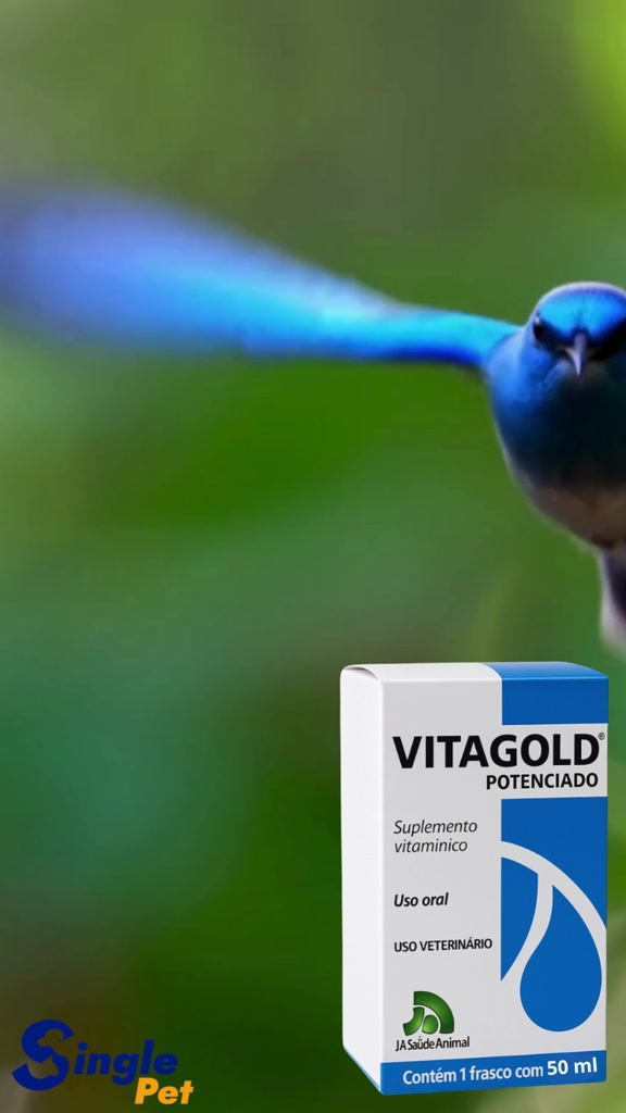 Vitagold Potenciado 20Ml Suplemento Vitamínico Para Pássaros Aves Animais Vitamina Pet