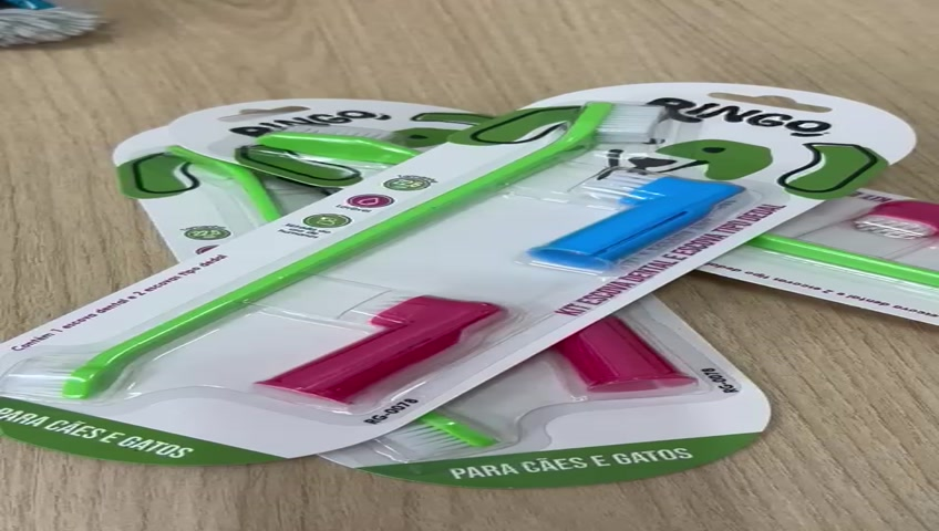 Kit De 3 Escova De Dentes Para Pets Cães Cachorro Gatos Dedal Cores Variadas