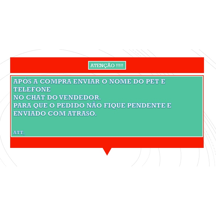 Coleira PET NOME GRAVADO E TELEFONE
