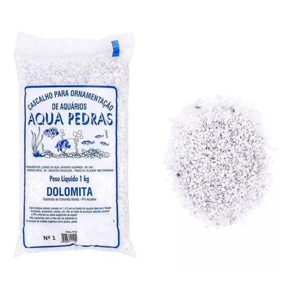 Cascalho Dolomita Moida Nº 1 Para Aquários 1kg