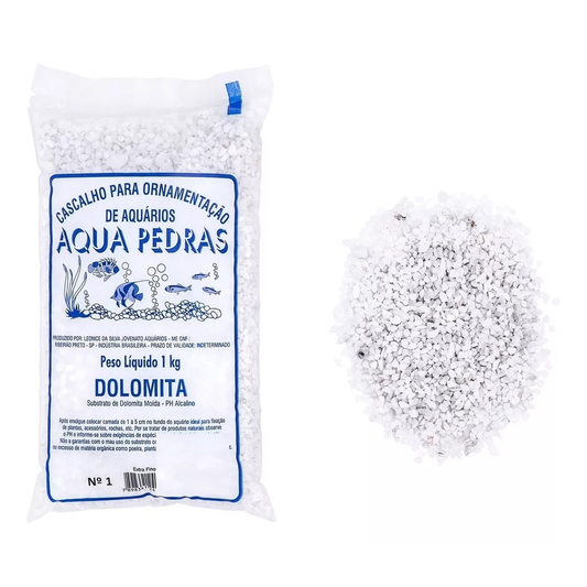 Cascalho Dolomita Moida Nº 1 Para Aquários 1kg