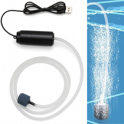 Bomba De Oxigênio/Ar Compressor Filtro USB Portátil Para Aquario De Peixes 12v Silencioso