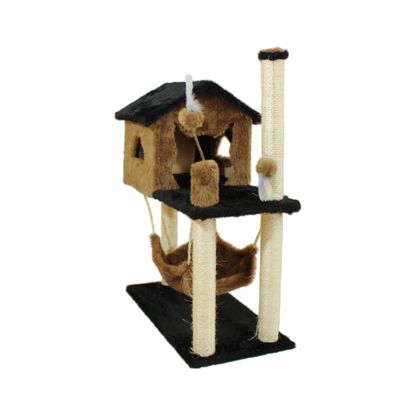 Casa Para Gatos Com Rede Grande E 2 Brinquedos - Miupet