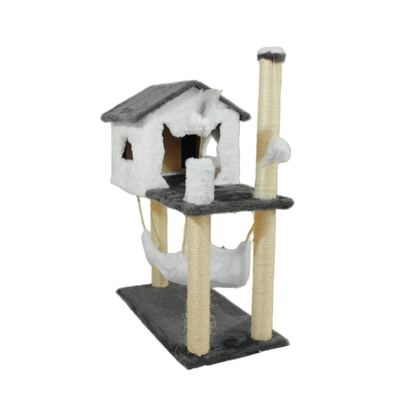 Casa Para Gatos Com Rede Grande E 2 Brinquedos - Miupet