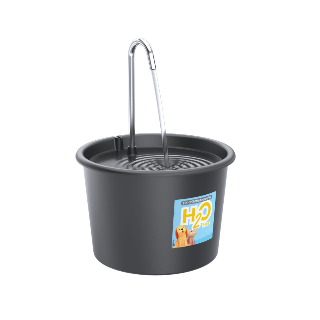 Fonte Bebedouro H2O Plus Para Cães E Gatos De 1.5 Litros Com Torneira Inox