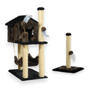 Kit Arranhador Para Gato Casa Com Rede e 2 Brinquedos + Poste com Base - Miupet