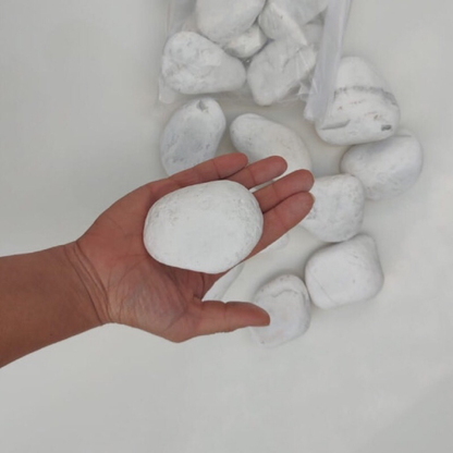 Pedra Branca Dolomita Seixo- Pacote 2Kg