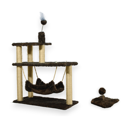 Kit Brinquedo Mola Maluca Gato E Arranhador Sisal 3 Bases