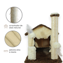 Kit Arranhador Para Gato Casa Grande Com Rede + Poste Horizontal - Miupet