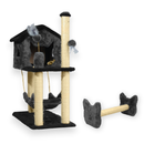 Kit Arranhador Para Gato Casa Grande Com Rede + Poste Horizontal - Miupet