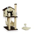 Kit Arranhador Sisal Casa com Rede e Mola Maluca Brinquedo para Gato MIUPET