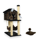 Kit Arranhador Sisal Casa com Rede e Mola Maluca Brinquedo para Gato MIUPET
