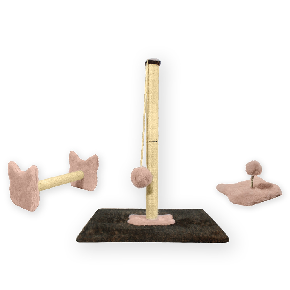 Kit Dois Arranhador De Sisal Gato E Brinquedo Mola Maluca Miupet
