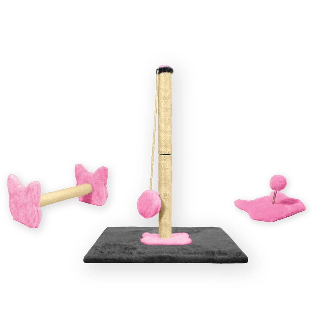 Kit Dois Arranhador De Sisal Gato E Brinquedo Mola Maluca Miupet