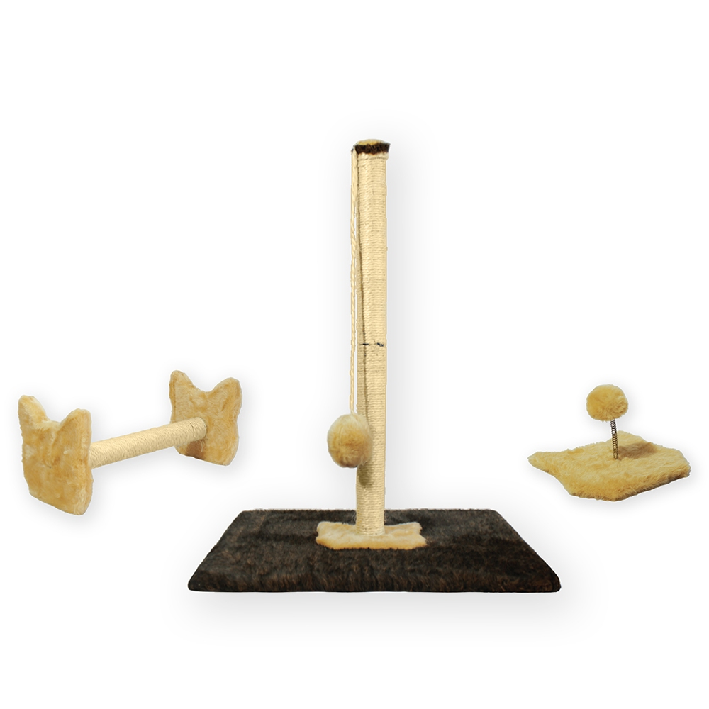 Kit Dois Arranhador De Sisal Gato E Brinquedo Mola Maluca Miupet