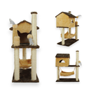 Kit Gato Grande Casa com Rede e Arranhador 3 Bases Sisal