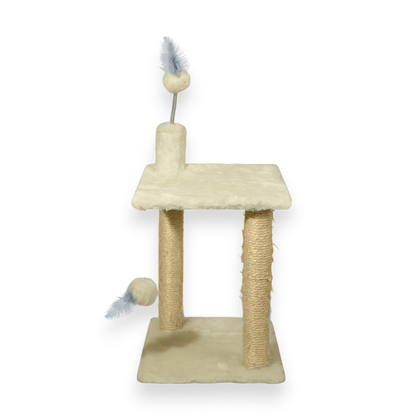 Arranhador Para Gatos Plataforma Dupla Brinquedo Com Bola De Pelúcia - Miupet