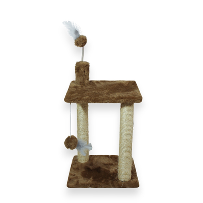 Arranhador Para Gatos Plataforma Dupla Brinquedo Com Bola De Pelúcia - Miupet
