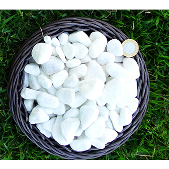 Kit 2X Pedra Dolomita Branca Seixo Decorativa Para Vasos E Jardins Ornamentais - 1,8 Kg