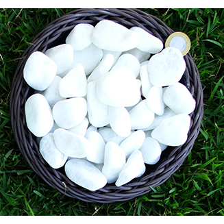 Kit 2X Pedra Dolomita Branca Seixo Decorativa Para Vasos E Jardins Ornamentais - 1,8 Kg