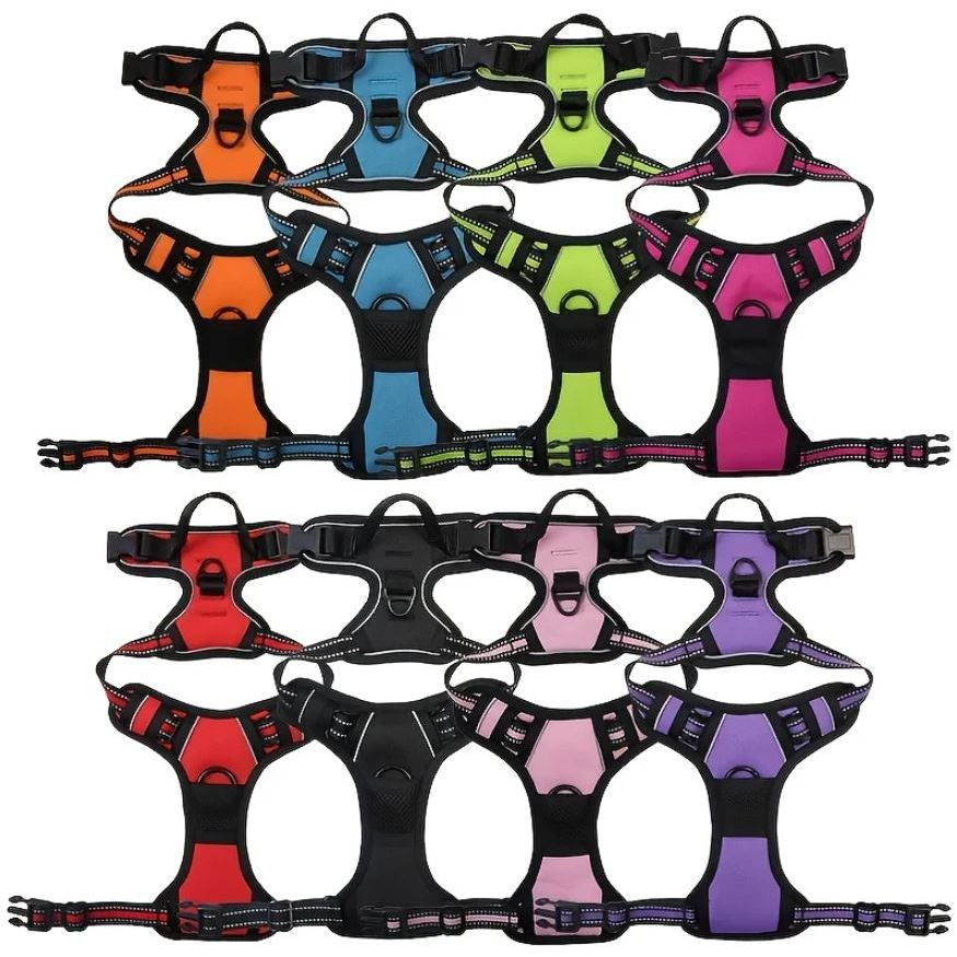 Peitoral Coleira Super Reforçada Refletiva C/ Regulagem Cachorro Grande e Médio Porte Passeio Pet LR-0189
