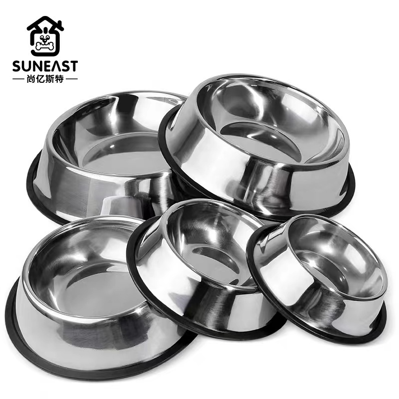 Comedouro Pote Comida Ração Água Pet Cães Gatos Inox Antiderrapante - Comedouro para Cachorro Inox