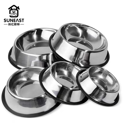 Comedouro Pote Comida Ração Água Pet Cães Gatos Inox Antiderrapante - Comedouro para Cachorro Inox