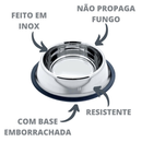 Comedouro Pote Comida Ração Água Pet Cães Gatos Inox Antiderrapante - Comedouro para Cachorro Inox