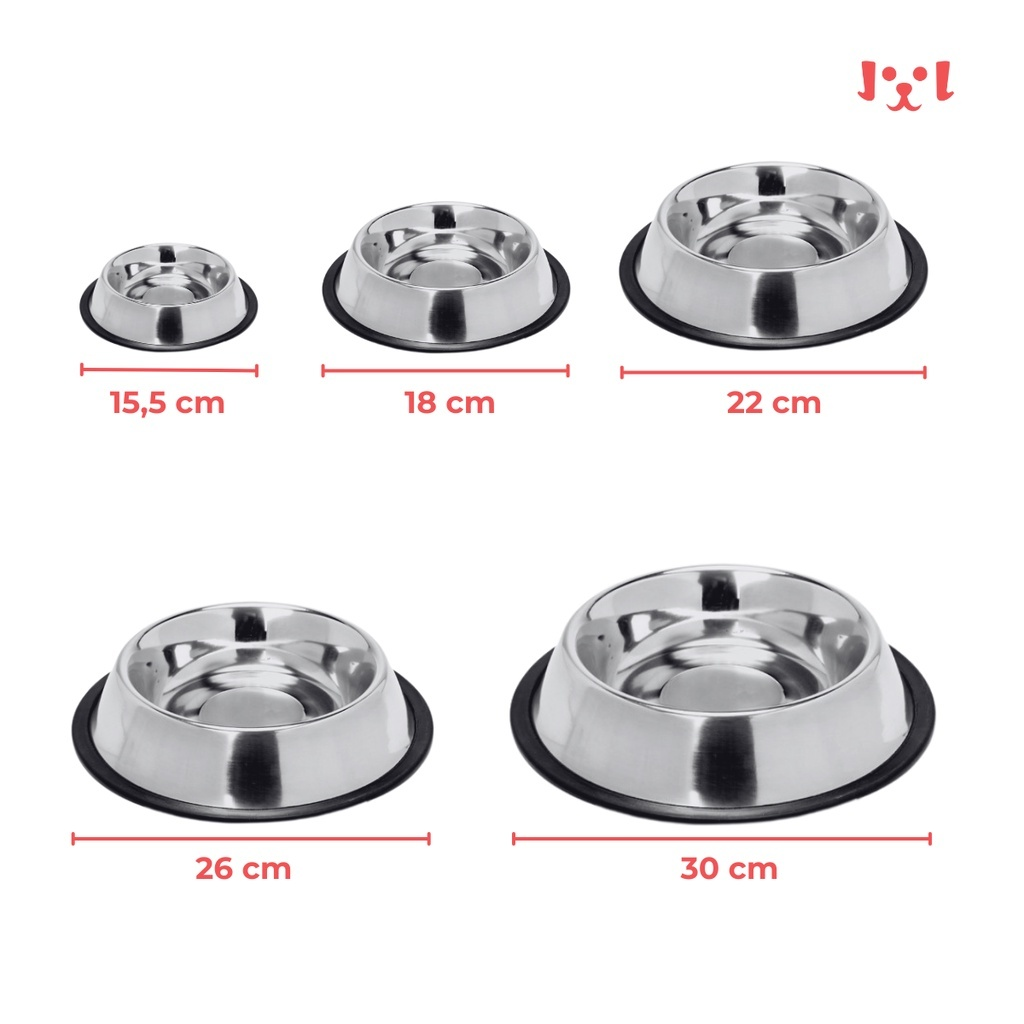 Comedouro Pote Comida Ração Água Pet Cães Gatos Inox Antiderrapante - Comedouro para Cachorro Inox