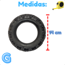 Kit Brinquedo Mordedor para Cachorro Pneu G + Bola Cravo Maciça 75mm + Osso Grande Black com Corda
