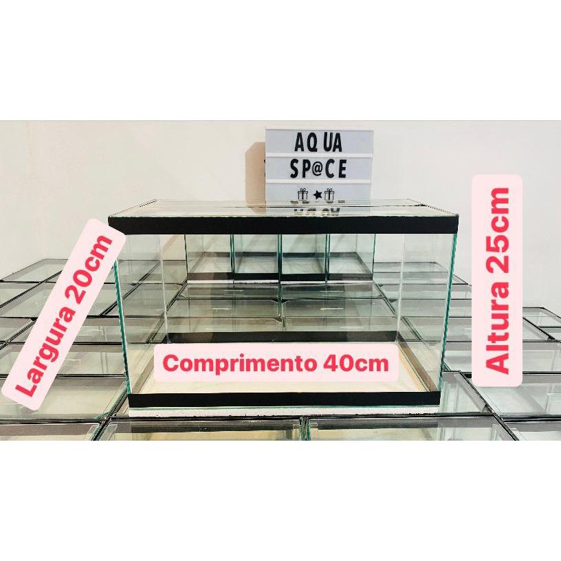 Aquário De Peixes 20 Litros 40X20X25Cm | Ideal Para Peixes Ornamentais Vidro 3Mm Produto Já Montado