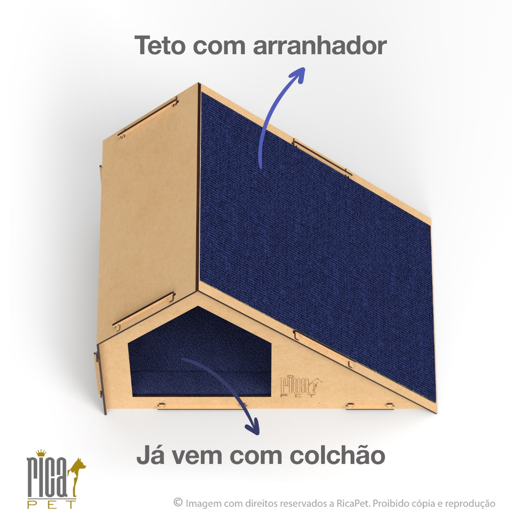Casinha Gato Tóca Rampa Casa Caminha Pet Arranhador Luxo Ricapet