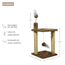 Kit Arranhador 2 Bases e Casa com Rede Sisal para Gato