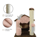 Kit Arranhador Sisal Casa sem Rede para Gato e Brinquedo Mola Maluca MIUPET