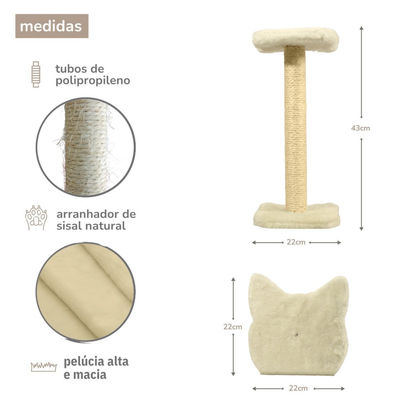 Kit Arranhador Para Gato Casa Grande Com Rede + Poste Horizontal - Miupet